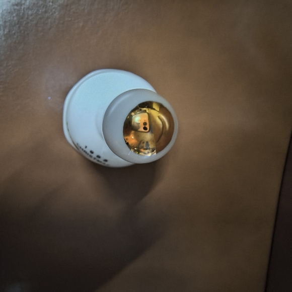 Vintage 1985 Santa Claus Porcelain Hand Bell Christmas Gold Tone Tip 80s - Picture 5 of 11